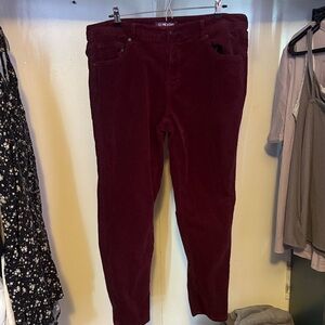 Hot Topic Deep Red Corduroy Pants